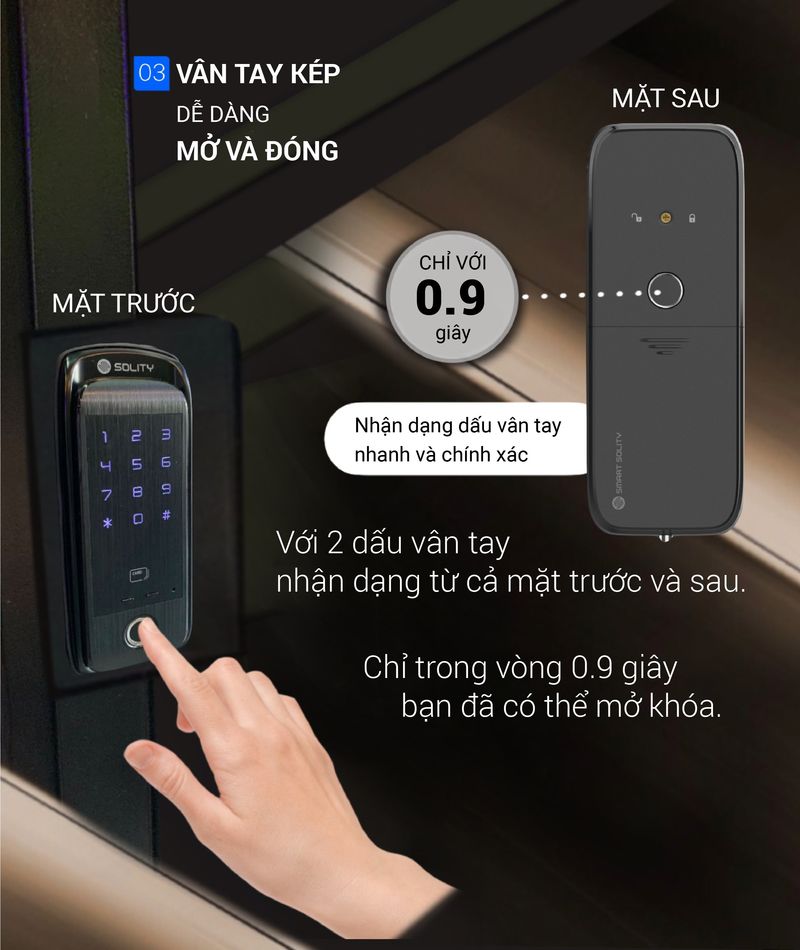Khóa vân tay 2 chiều solity GD-60B